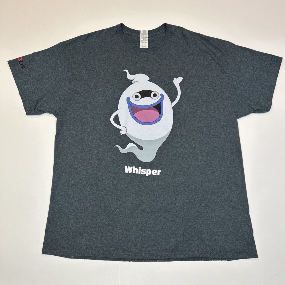 Yo-Kai Watch Shirt Mens 2XL XXL Gray Whisper Nintendo 3DS Anime Yokai Tee